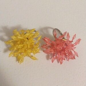 Vintage 1950s beaded adjustable rings